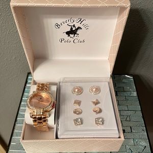 NIB Watch & Earrings Gift Box Set